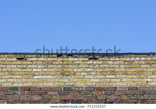 Top Old Brick Wall Under Clear Stock Photo Edit Now 751255237