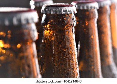 Top Part Of Beer Bottle Closeup