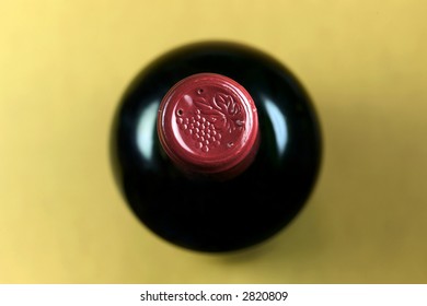 Top Of A Red Wine Bottle Shallow Depth Of Field