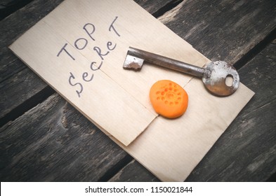 Top Secret Documents In The Envelope And Clue Key.
