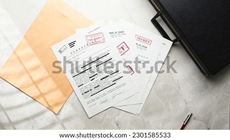 Top Secret Documents On Table