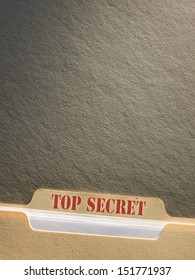Top secret file folder on background