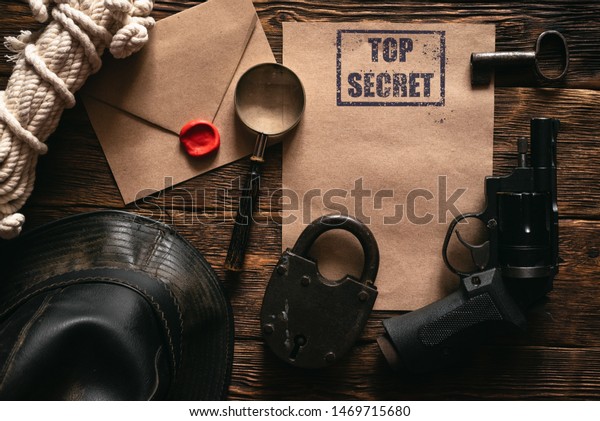 Download Top Secret Information Mockup Leather Hat Stock Photo Edit Now 1469715680