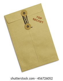 Top Secret Tied Sealed Envelope Isolated on White Background.