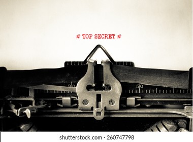 Top Secret typed on vintage typewriter