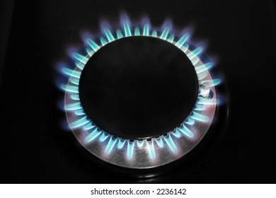 Top Shot Of A Stove Flame