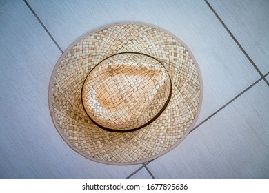 top shot of a straw hat