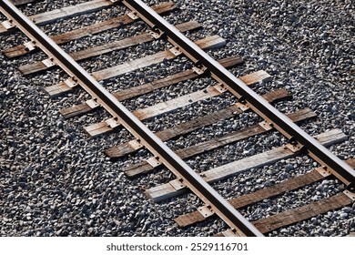 The top side view of a train track in Wilmington, Delaware, U.S.A