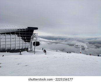 Top Station Of Jasna Ski Resort In Slovakia Winter Season