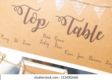 Top table wedding seating plan