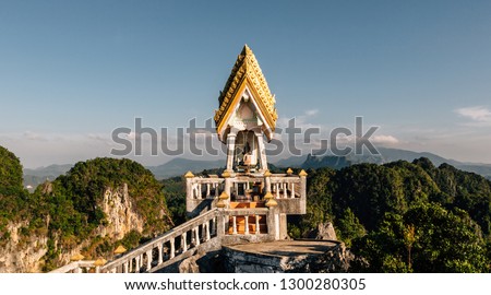 The top of Tiger Cave temple, (Wat Tham Suea), Krabi region, Thailand