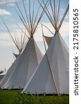 Top of a Tipi (tepee) at Canada Day celebrations in Calgary, Alberta.