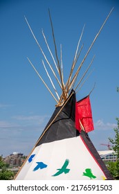 Top Of A Tipi (tepee) At Canada Day Celebrations In Calgary, Alberta.