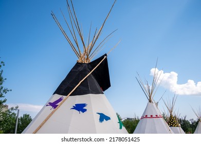 Top Of A Tipi (tepee) At Canada Day Celebrations In Calgary, Alberta.