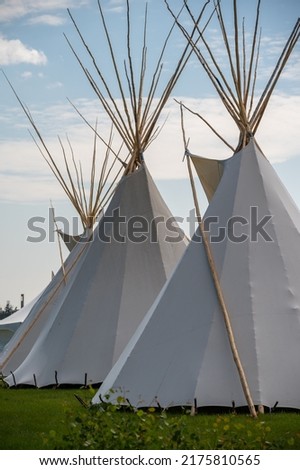 Top of a Tipi (tepee) at Canada Day celebrations in Calgary, Alberta.