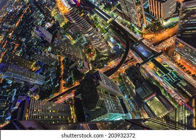 Top View Of Abstract Cityscape