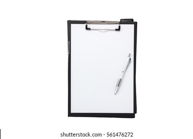 Top view accessories office concept.clipboard,coffee,notepaper,pen on white office desk.