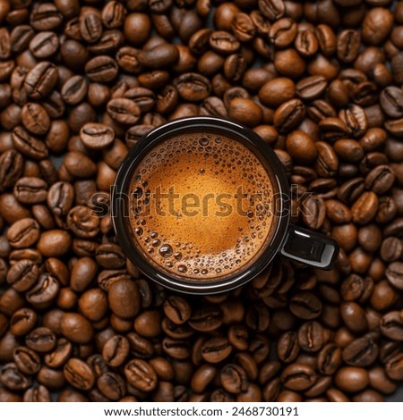 Top view of backdrop representing halves of dark brown coffee beans with pleasant scent
