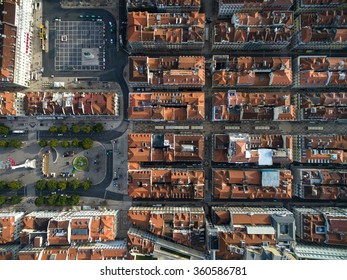Top View Of Baixa Chiado, Lisbon, Portugal