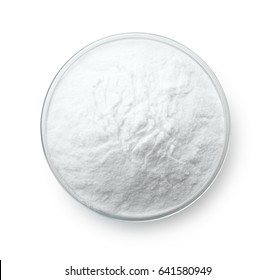 Top View Of Baking Soda Bowl Isolated On White