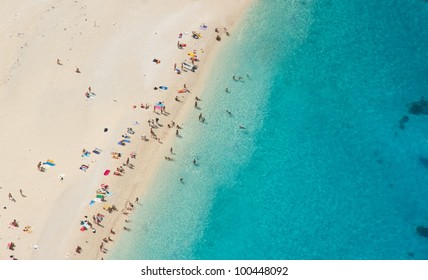 Top View Of Beautiful Dreamy Beach