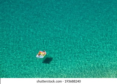 Top view of a beautiful turquoise sea .Calabria - Italy .