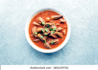 Top View Of Beef And Okra Stew. 