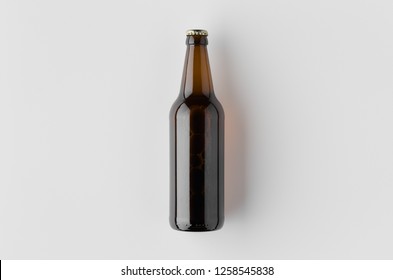 Top View Of A Beer Bottle Mockup.