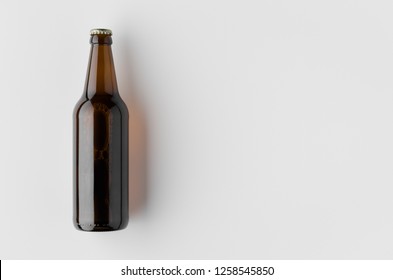 Top View Of A Beer Bottle Mockup.