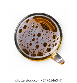 Top View of Beer Drink in a Glass: Refreshing and Golden Beverage - Powered by Shutterstock