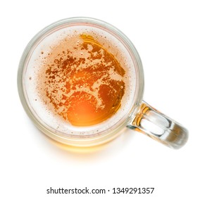 Top View Of Beer Mug Isolated On White Background