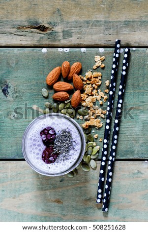 Similar – Healthy smoothie with grains and berries