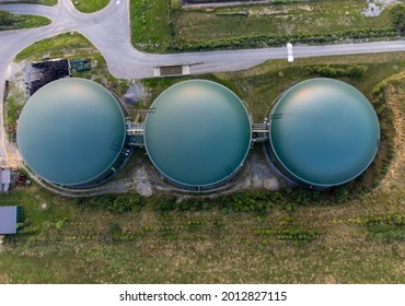 Top view of a biogas plant