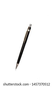 Top View Black Mechanical Pencil On A White Background