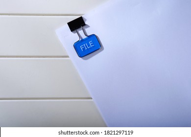 top view blank document with clip                   