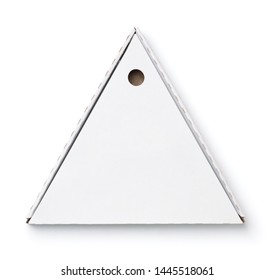 Top View Of Blank Triangle Packaging Pizza Box Isolated On White