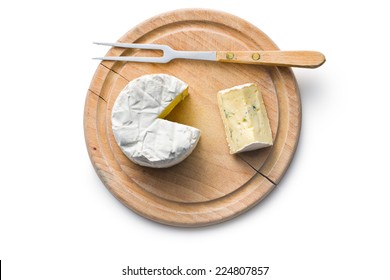 Top View Of Blue Cheese On Cutting Board