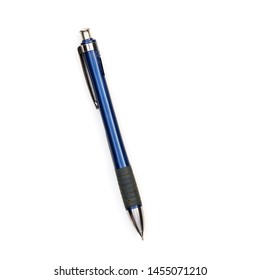 Top View Blue Mechanical Pencil On A White Background