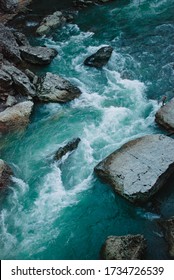 Top View Of The Blue Mountain River. Adygea, Russia.