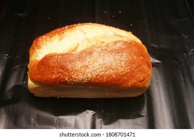 top view - bread isolated on black background
