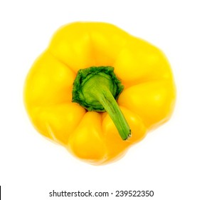 Top View Of Bright Yellow Capsicum