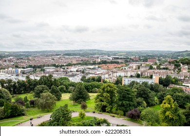 A Top View Of Bristol City From Cabot Tower At Brandon Hill On T