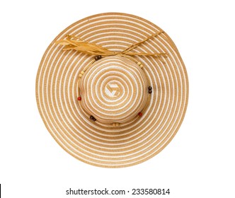 Top view brown floppy hat isolated on white background