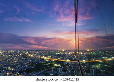 Top View Of Buiding City Scape