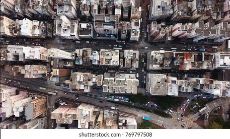 Top View Of Building Block In City Of Hong Kong