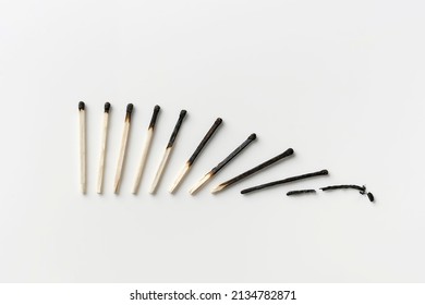 Top View Burned Matches Scale