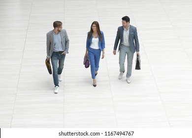 Top View, Business Colleagues Walking Together