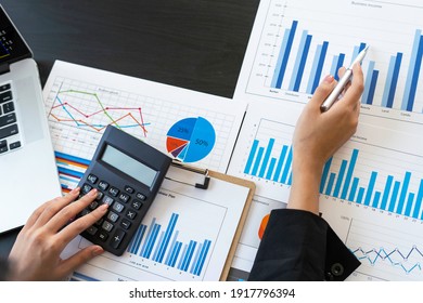 Top View Of Business Consultant Meeting To Analyze And Discuss Company Performance On Financial Report Paper Investment Advisor, Financial Advisor, And Accounting Concept