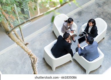 Top View Of Business Discussion