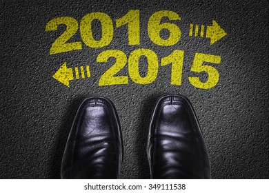 Top View of Business Shoes on the floor with the text: 2015 - 2016